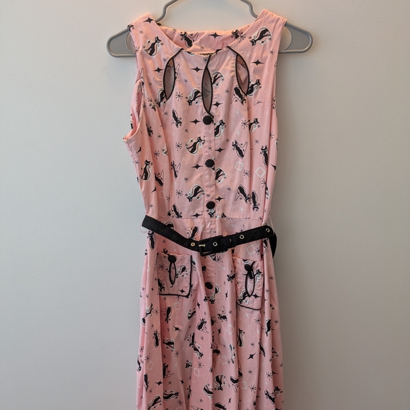 Voodoo Vixen Pink and Black Midi Dress - Picture 2 of 4